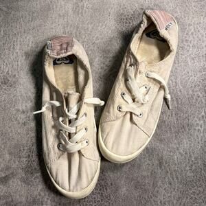 Roxy Blush Canvas Distressed Sneakers
